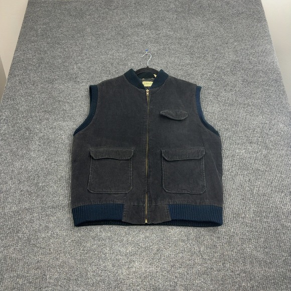 St. John's Bay Other - Vintage St Johns Bay Vest Mens Large Blue Cotton Corduroy Full Zip Workwear
